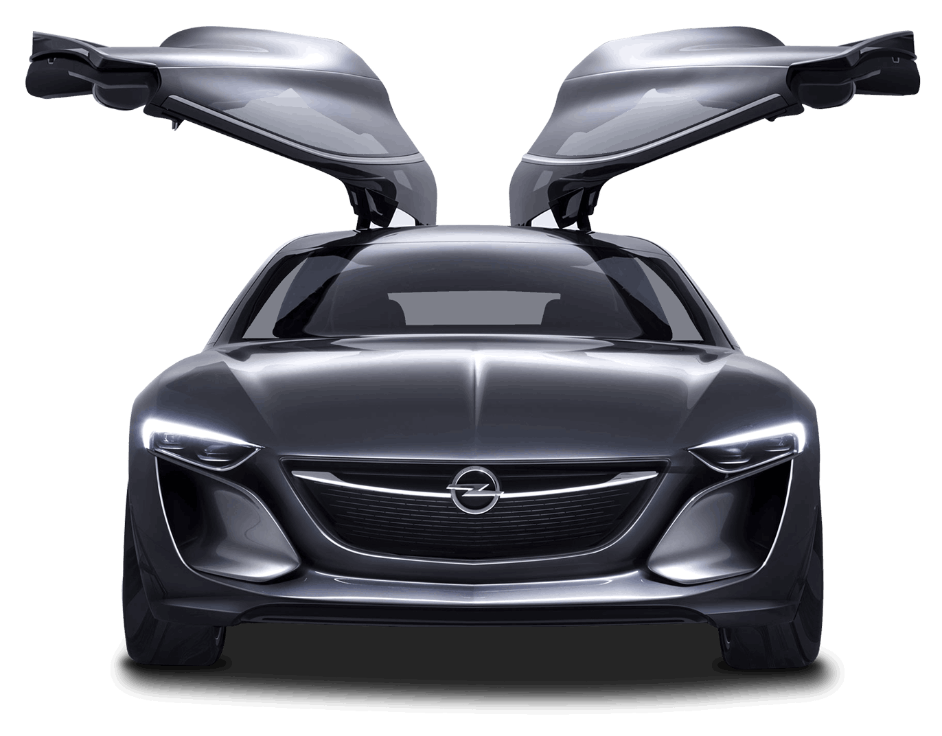 White Opel car on transparent background — vehicle make serviced by The Mobile Car Guys