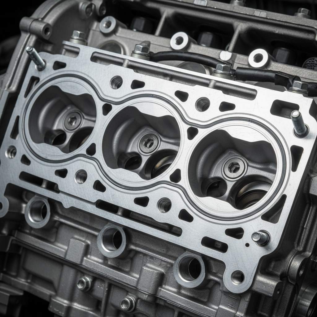 Car maintenance at driveway — oil change or brake service at residential location